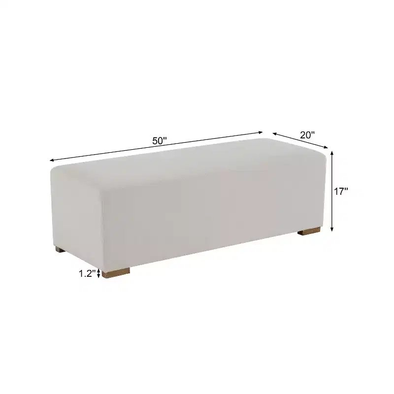 Christopher Knight Home Amily Modern Rubberwood Upholstered Long Ottoman