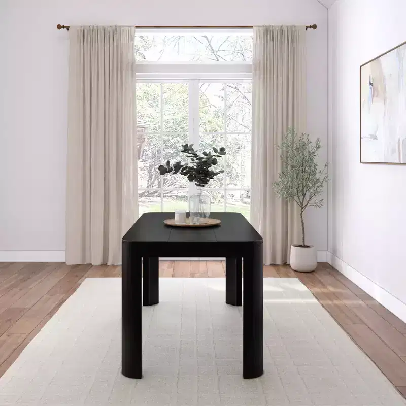 Plank+Beam Contour Dining Table, 60 Solid Wood Kitchen Table for 4