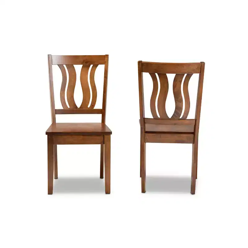 2pc Fenton Wood Dining Chair Set - Baxton Studio