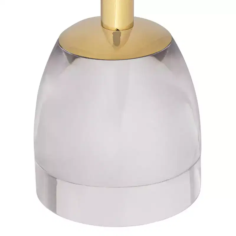 55 Downing Street Hanna 24 3/4 Luxe Gold Side Table with Acrylic Top and Glass Base