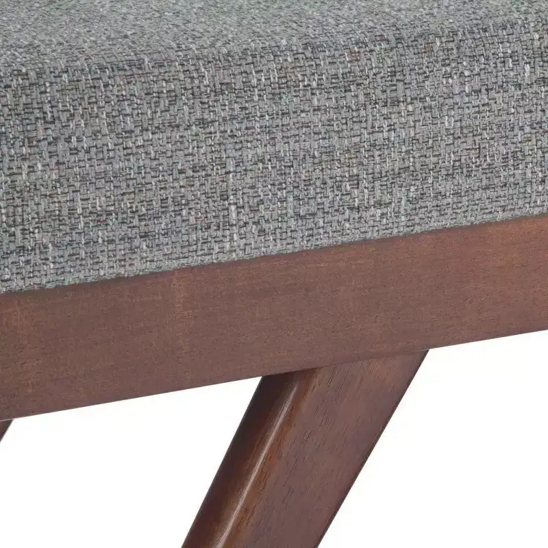 48 Nadine Mid Century Ottoman Bench Faux Air Leather - Wyndenhall