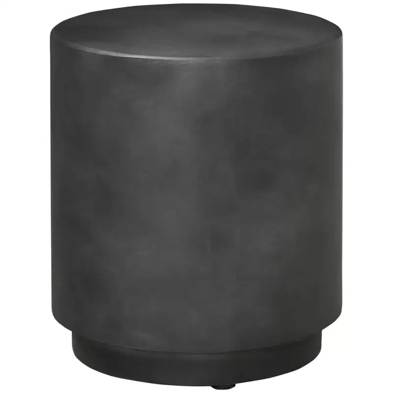 Round Concrete Finish Accent Side Table | 14.5
