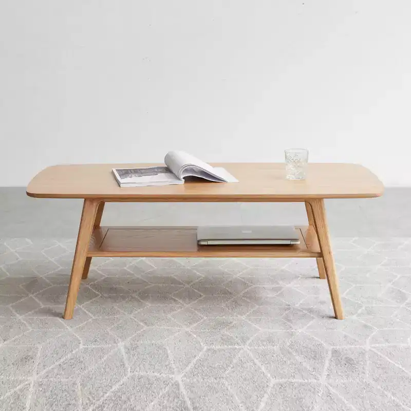 Chic Crate - 100% Solid Wood Coffee Table with Natural Flavor, Easy Assembly, and Storage Shelf - Multifunctional Writing Desk