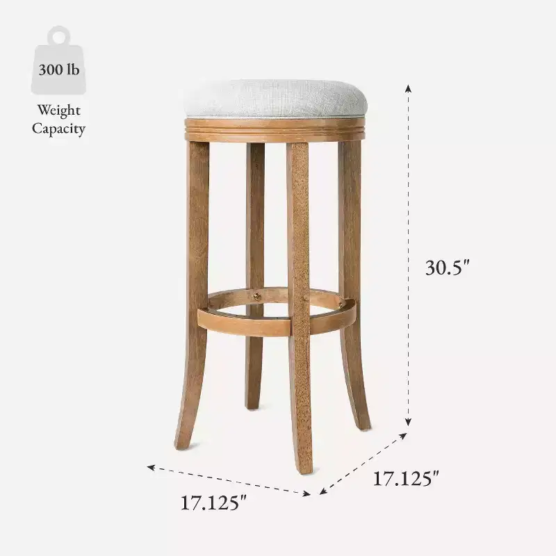 Maven Lane Eva Kitchen Bar Stool with Fabric Upholstery 31