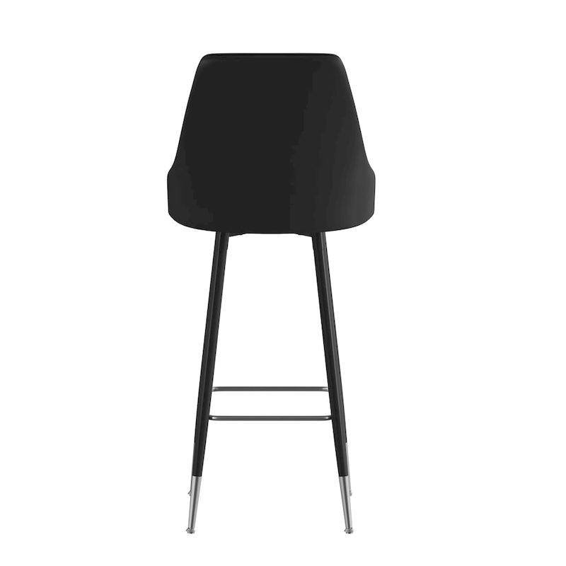 Commercial LeatherSoft Bar Height Stool with Metal Feet & Footrests - 2 Pack - 18.5W x 20D x 43.25H