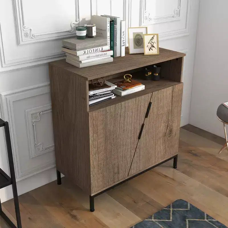 Free Standing Morden Wood Sideboard Buffet with Adjustable Shelves for Kitchen, Dining, Living Room,
