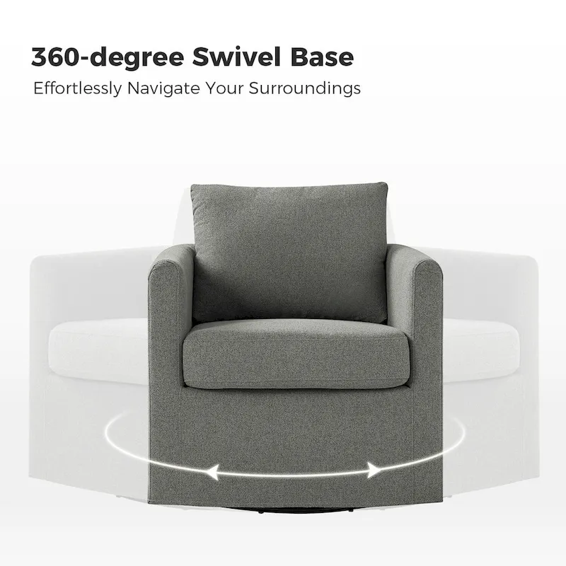 Erkenbald Modern 360-Degree Swivel Chair with Removable Slipcover by HULALA HOME