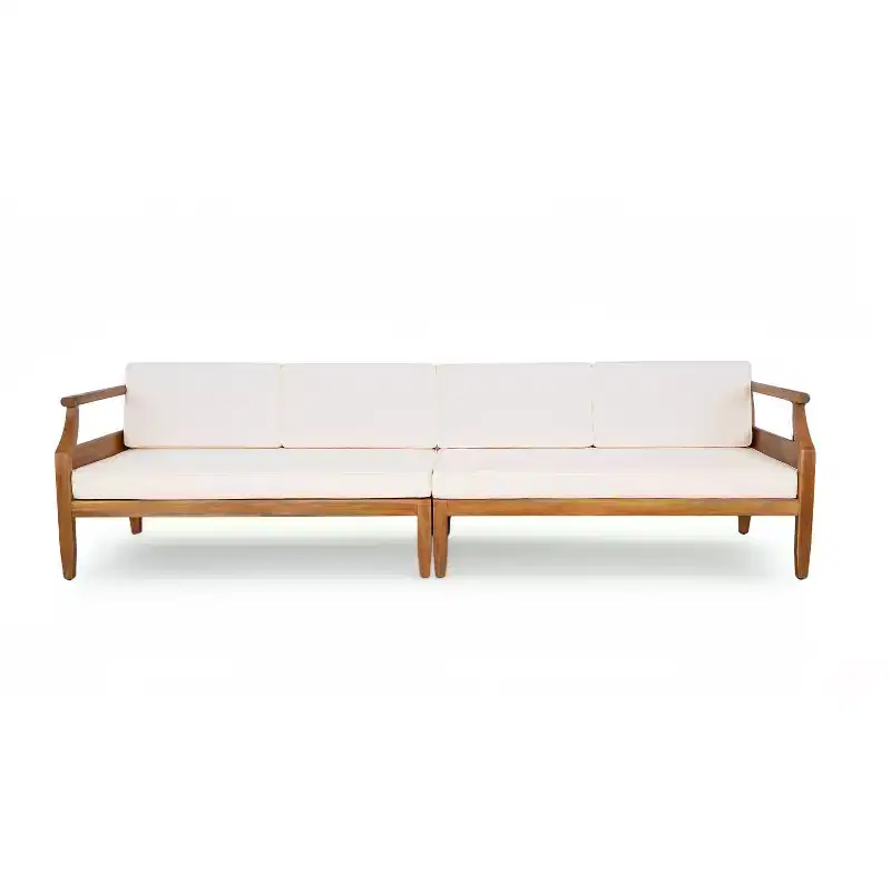 Outdoor Sectional Sofa Set Patio Chat Conversation Set Garden Furniture Set Lounge Set with Coffee Table & Water Resistant Cushion - ModernLuxe