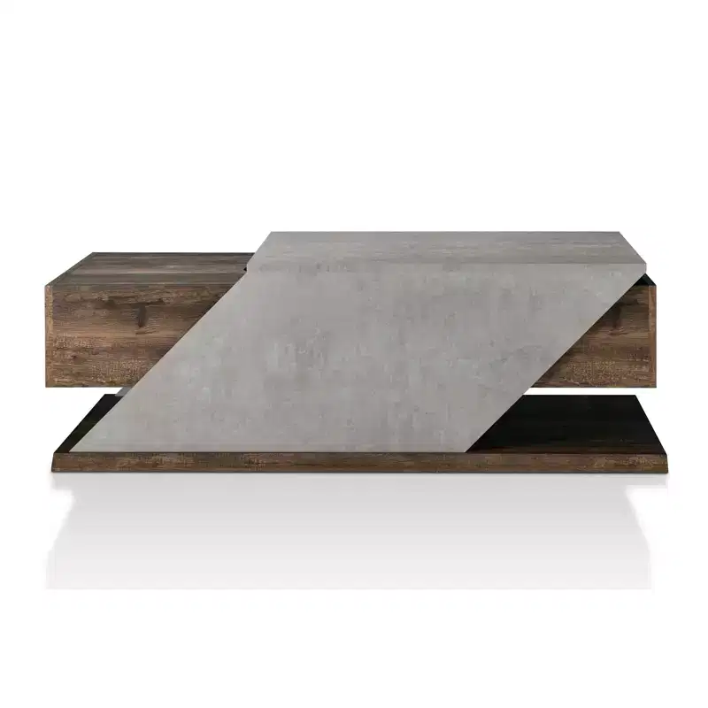 HOMES: Inside + Out Antero Lift Top Coffee Table Reclaimed Oak: Industrial Style, Storage Compartment, MDF