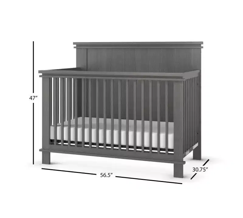 Child Craft Denman Crib, Dresser, Chest, and Nightstand 4-Piece Nursery Set, Grows with Your Baby