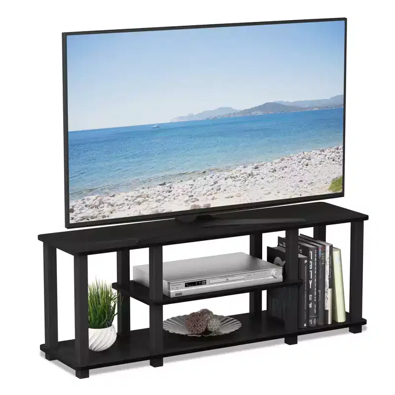 3-Tier TV Stand for TVs up to 50 Inches, Americano/Black