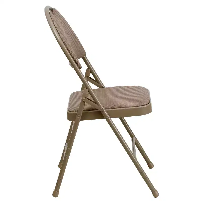 Extra Large Ultra-Premium Triple Braced Metal Folding Chair with Easy-Carry Handle