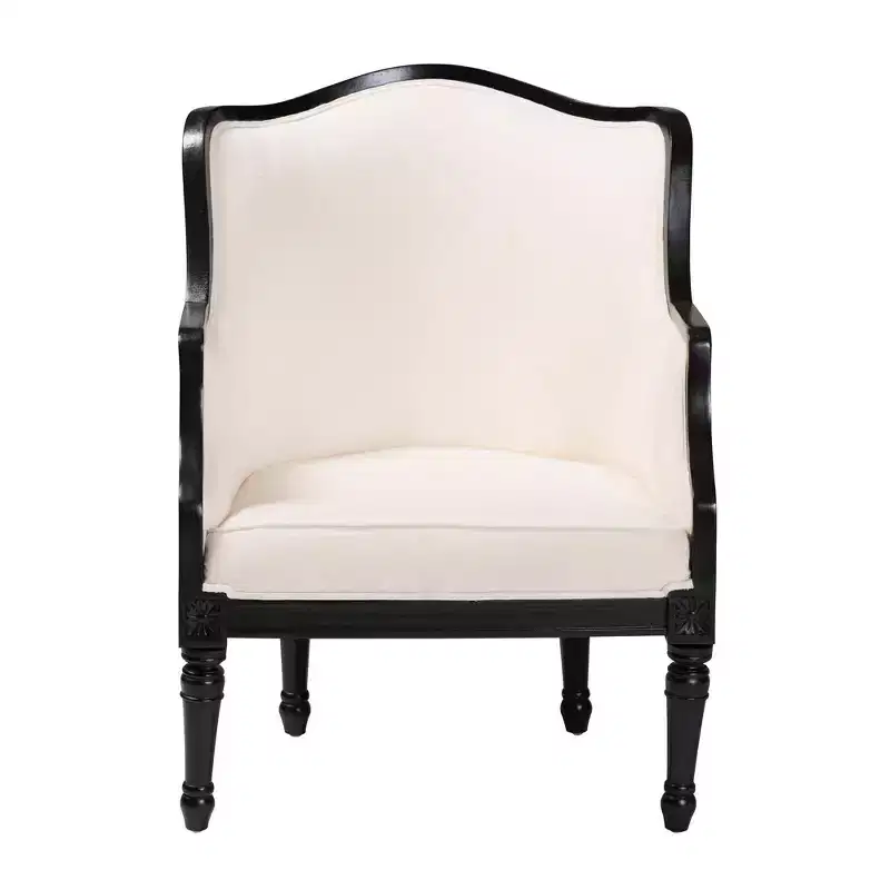 bali & pari Elizette Fabric and Wood Accent Chair