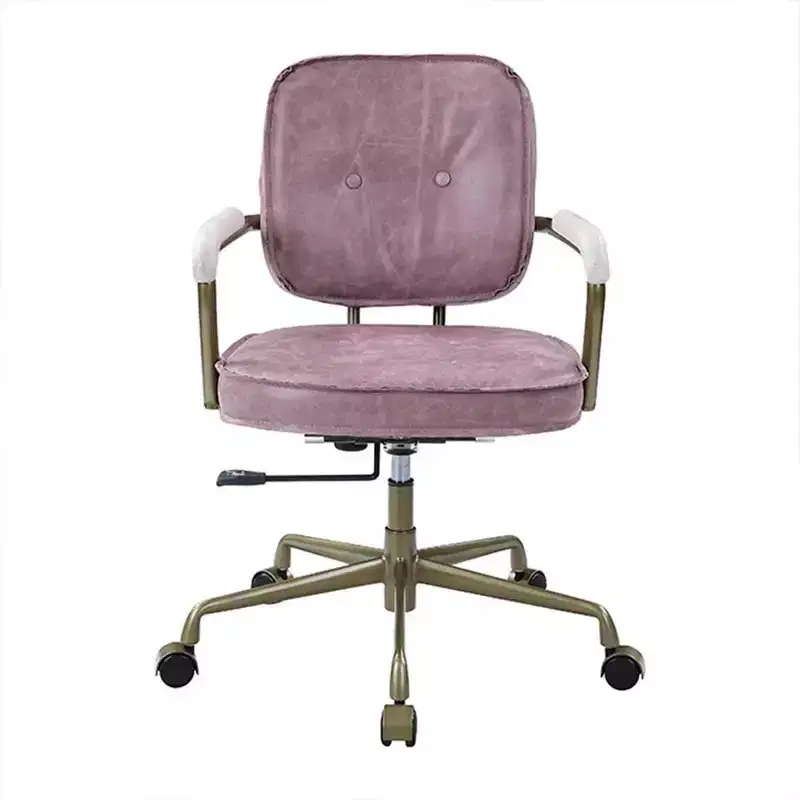 25 Siecross Grain Leather Reclining Accent Chair Pink - Acme Furniture: Swivel, Metal Frame, No Assembly