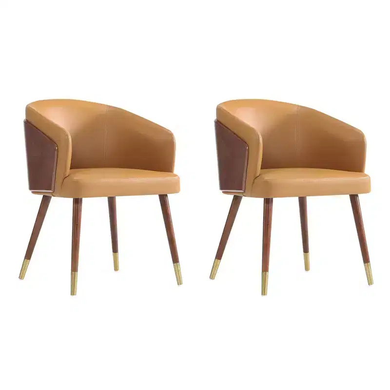 Set of 2 Modern Leatherette Upholstered Dining Chairs