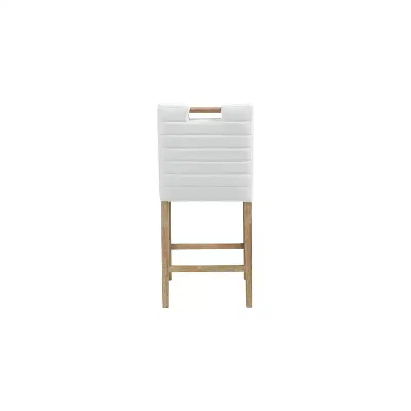 Cream Vegan Leather Counter Stool