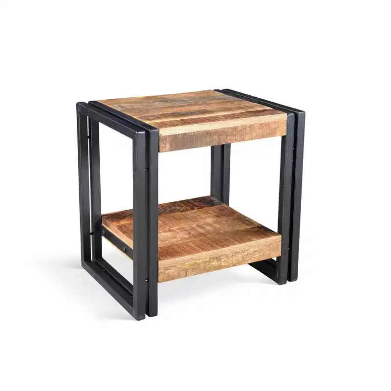 Handcrafted Reclaimed Wood Side Table Natural - Timbergirl