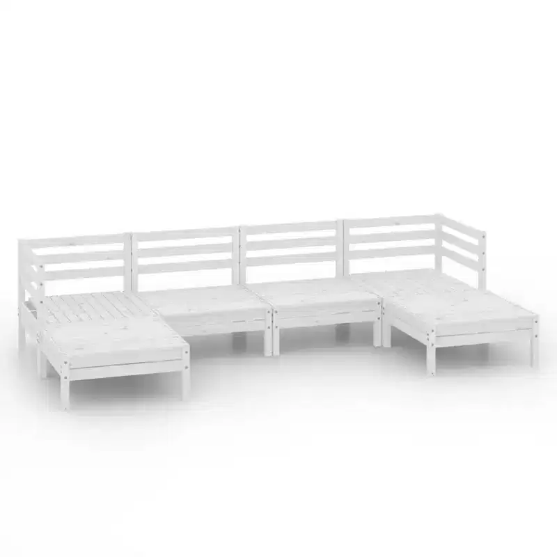 vidaXL Patio Furniture Set 6 Piece Garden Sectional Sofa Set Solid Wood Pine