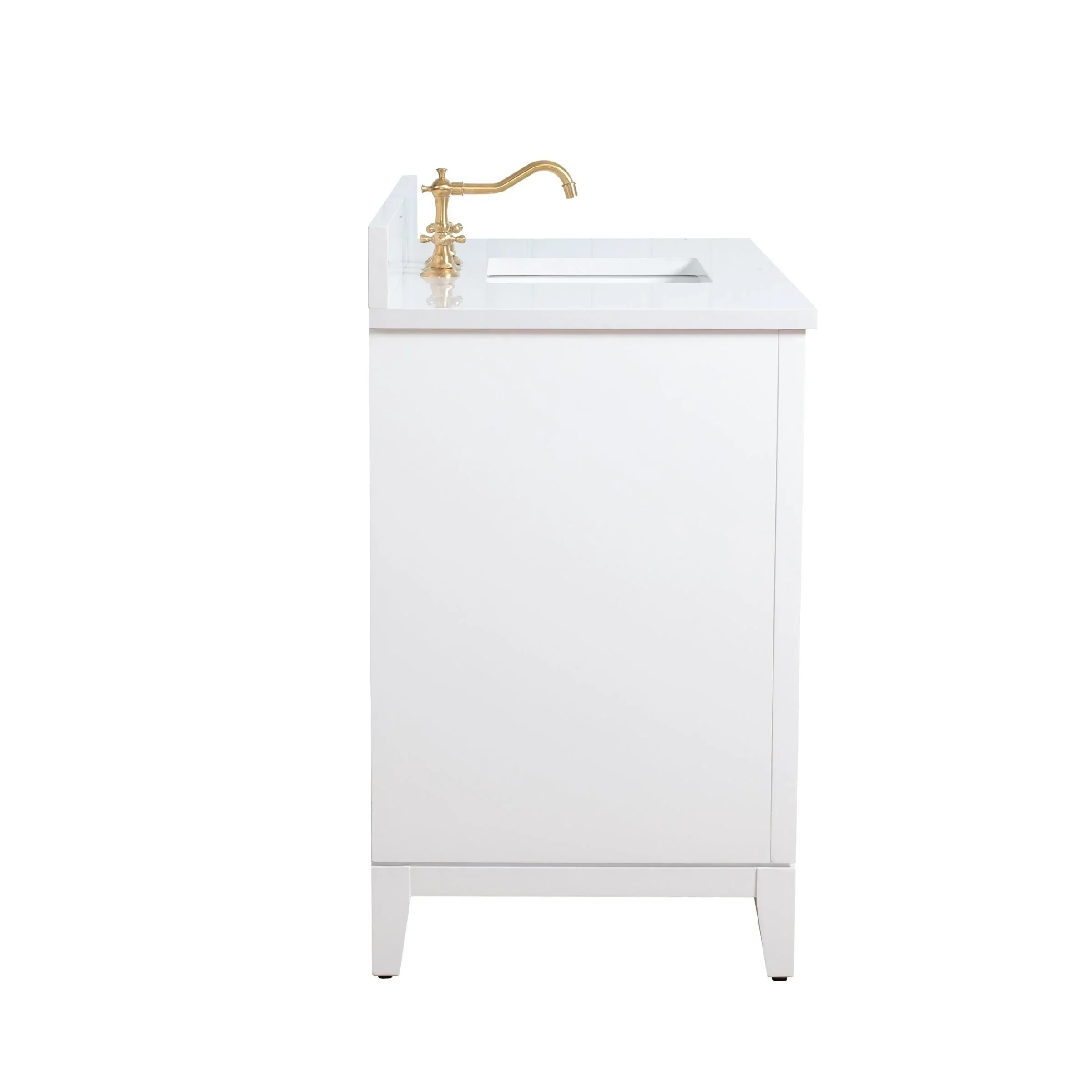 Vanity Art Bathroom Vanity with Ceramic Sink and Engineered Marble Top