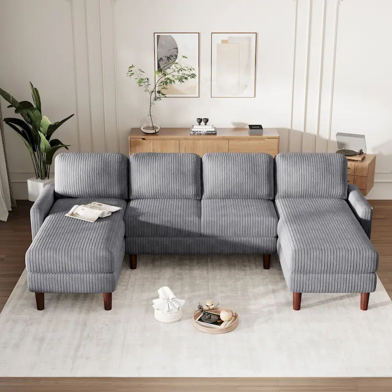 U-shaped Sponge-filled Cushion Combination Sofa