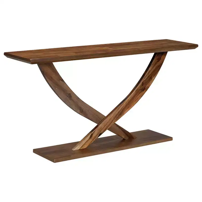 Whisen 57'' Modern Rustic Entryway Console Table, Accent Hallway Table, Slim Sofa Table with Cross-Leg Design, Sturdy Construction