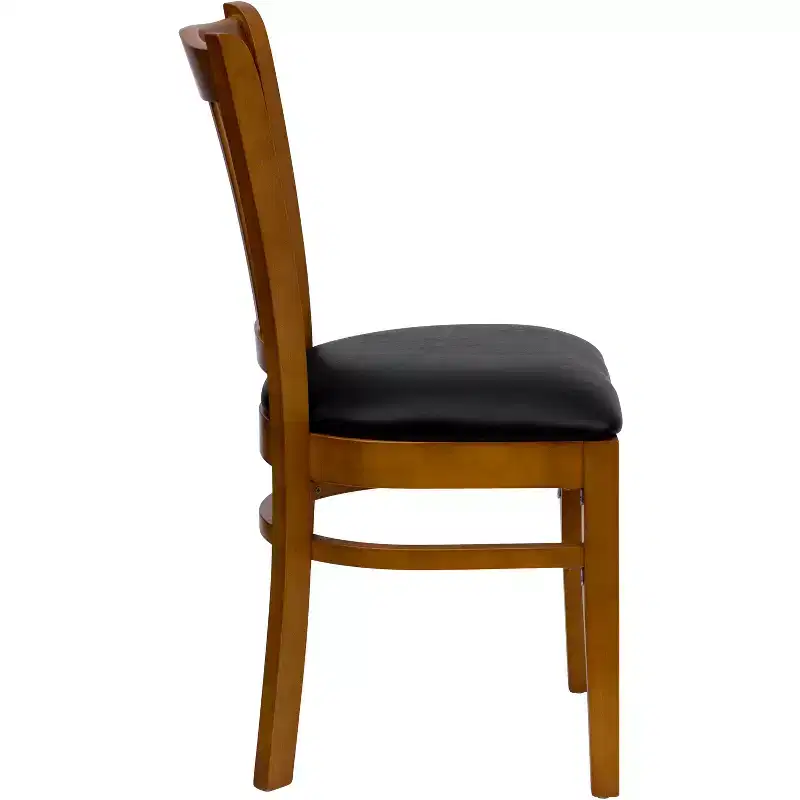 Vertical Slat Back Wooden Restaurant Chair