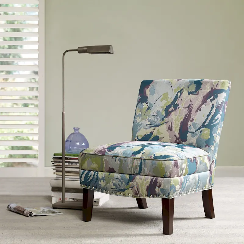 Artistic Print Armless Slipper Accent Chair