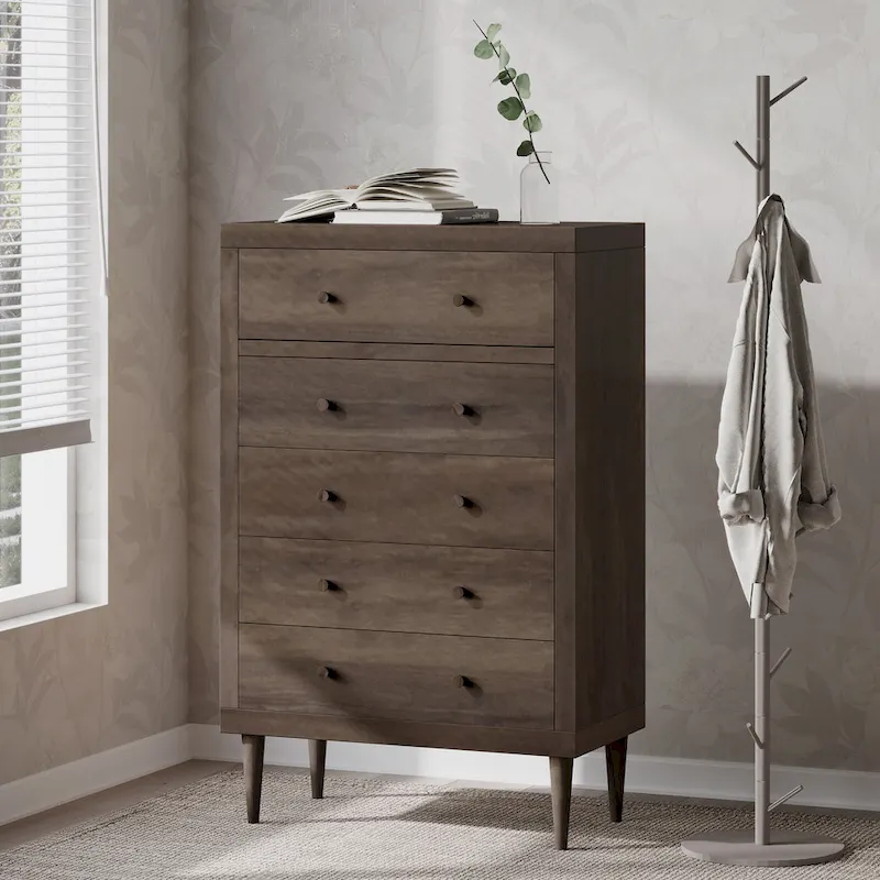 Nystrom Mid Century Modern 5 Drawer Dresser by Christopher Knight Home