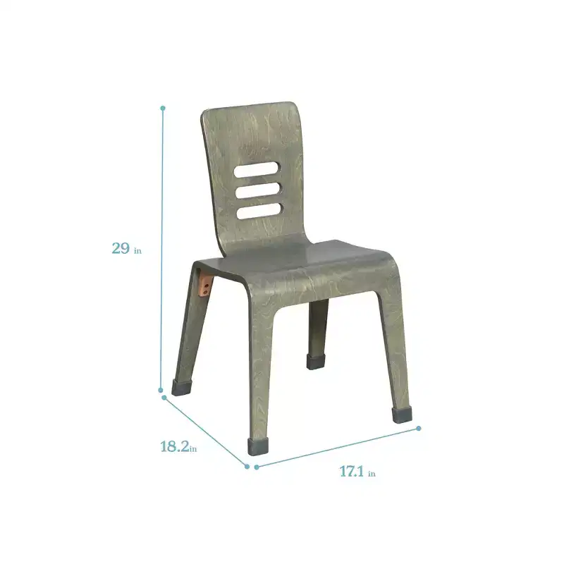 ECR4Kids Stackable Bentwood Chair, 16in Seat Height, Montessori Furniture, 2-Pack