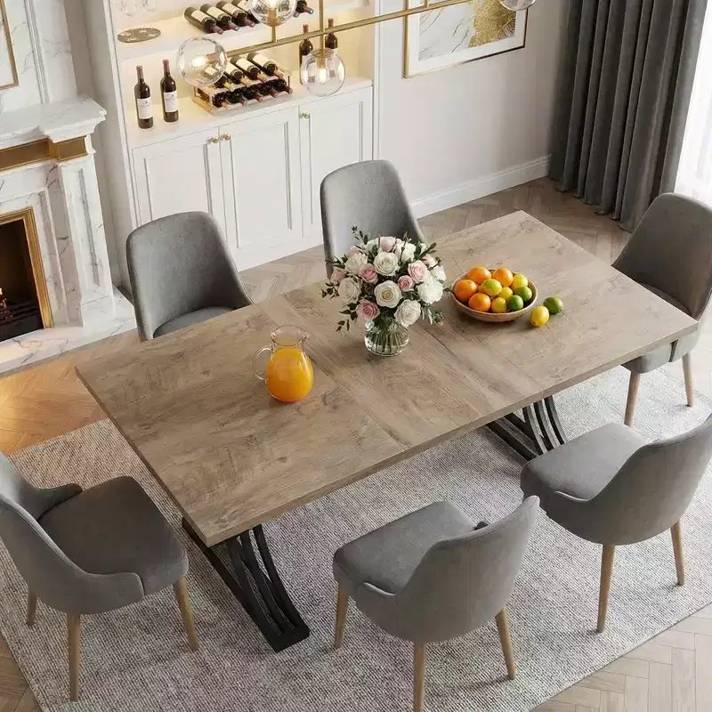 MAYEERTY 63 Faux Marble Gold Metal Dining Table, Modern Elegant Easy Assembly Kitchen Table