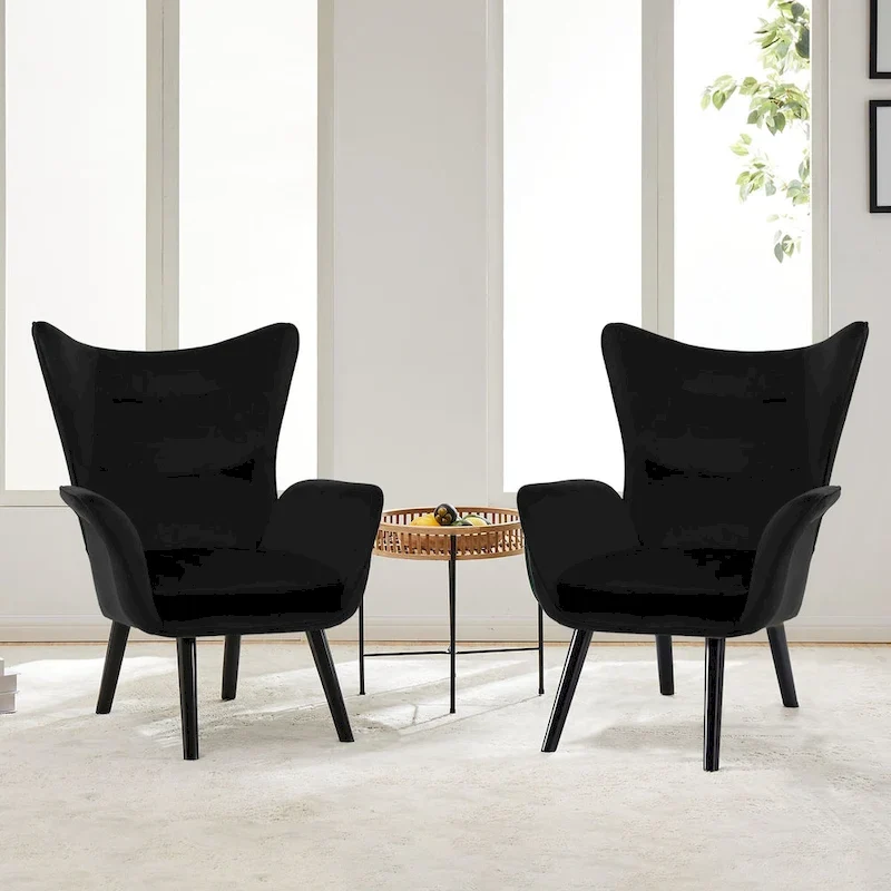 Upholstered Wingback Armchair Leisure Accent Chair, Single - 40.55 H x 28.34 W x 33.1 D