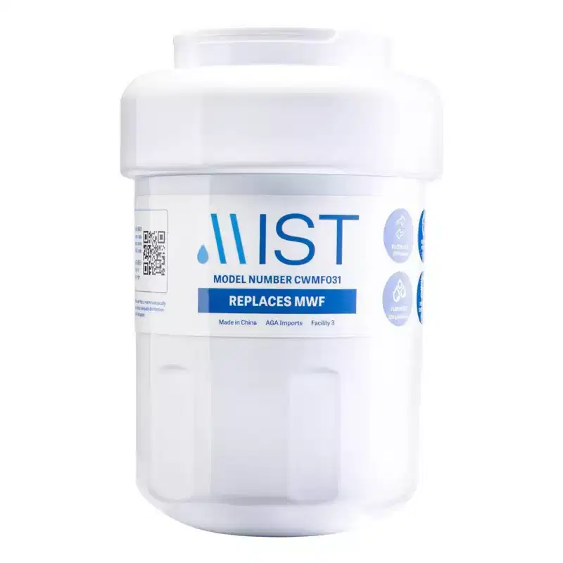 Mist MWF Compatible with GE MWF Smartwater, MWFP, GWF, Kenmore 469991 Refrigerator Water Filter Replacement (2pk): Fridge Filter, Carbon, White