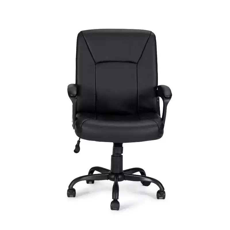 46 in.H Adjustable Height Gold Faux Leather Seat Material with Swivels Ergonomic Office Chairs
