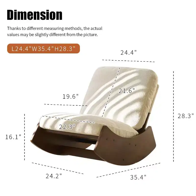 Solid Wood Retro Rocking Accent Chair for Nursery & Living Room - Smooth Gliding Motion