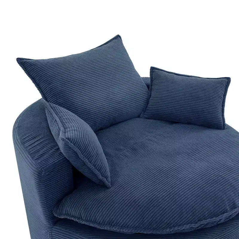 360 Swivel Barrel Chair with Dual-Layer Cushion Design