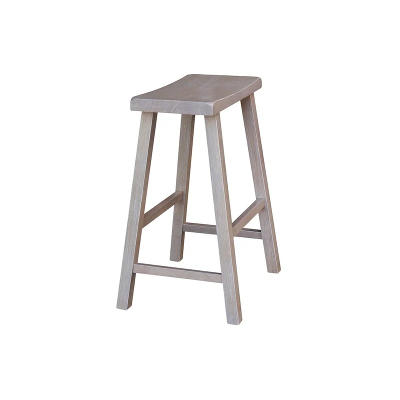 Solid Wood Saddle Seat Counter Height Stool - 24 Inch Seat Height