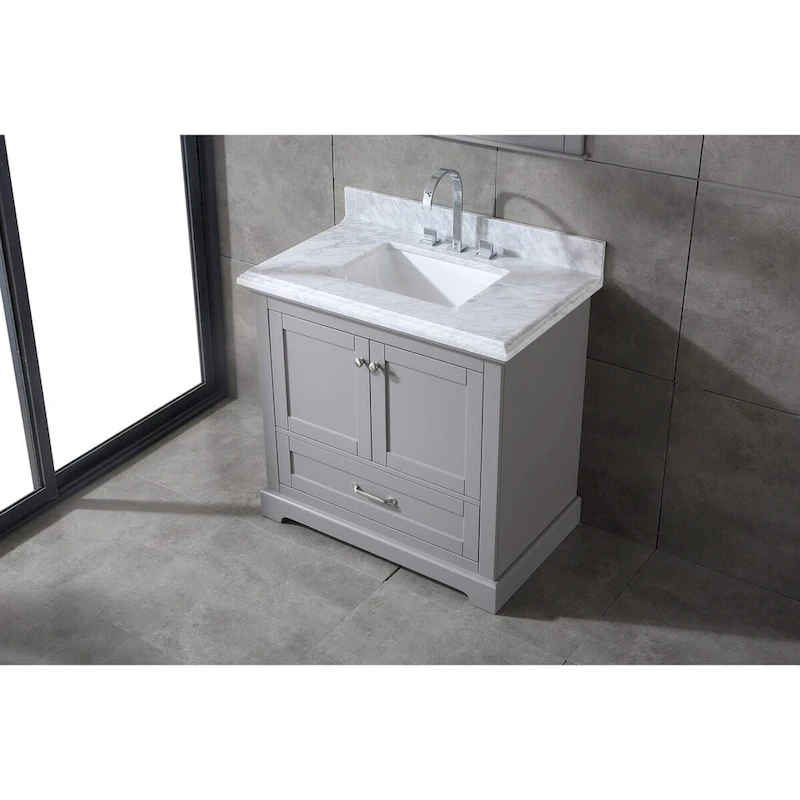 Mareo 36 Solid Wood Bathroom Vanity Set
