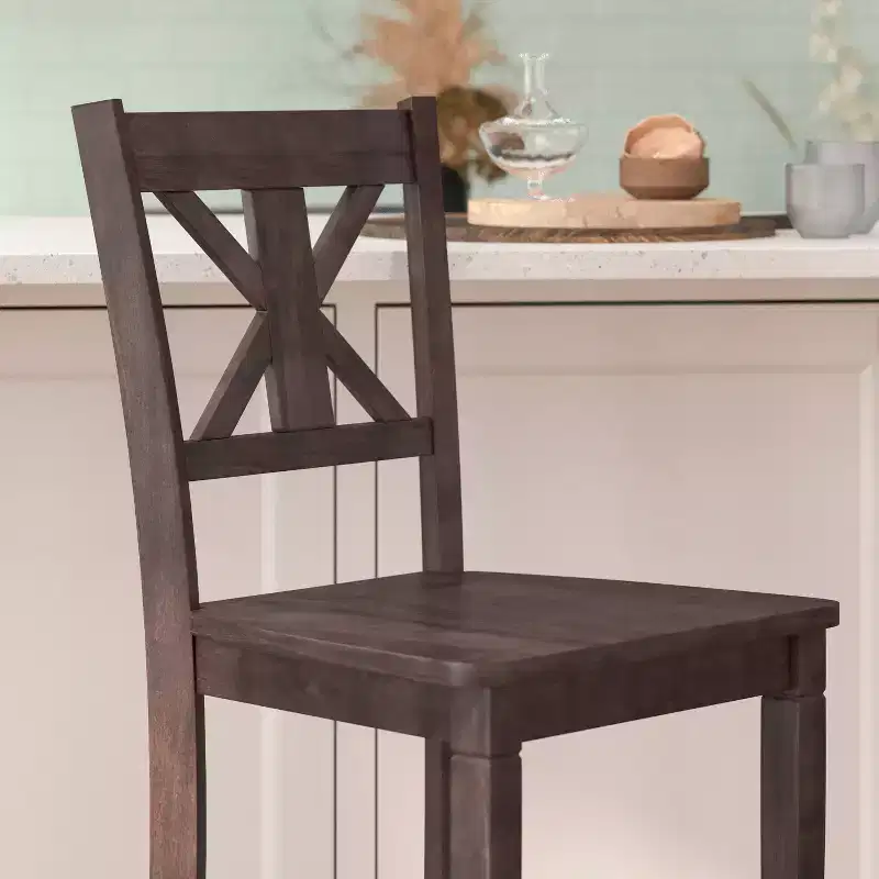 Commercial Grade Solid Wood Modern Farmhouse Counter Height Barstool