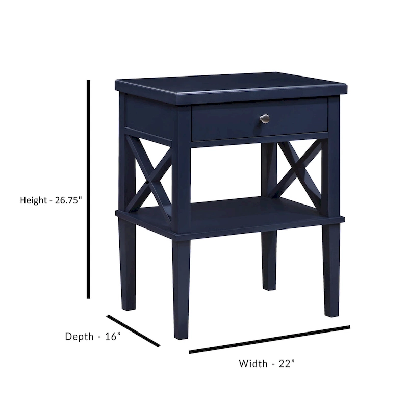 Copper Grove Castle Creek Wooden Nightstand with Lower Shelf