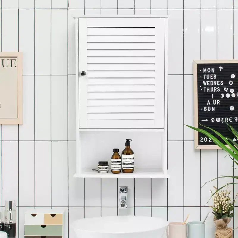 Wall Cabinet Hanging Bathroom Storage Cabinet 27.5'' Height Adjustable