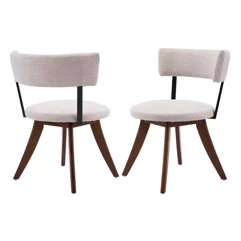 Christopher Knight Home Youngho Modern Rubber Wood Upholstered Dining Chairs with Curved Back (Set of 2)