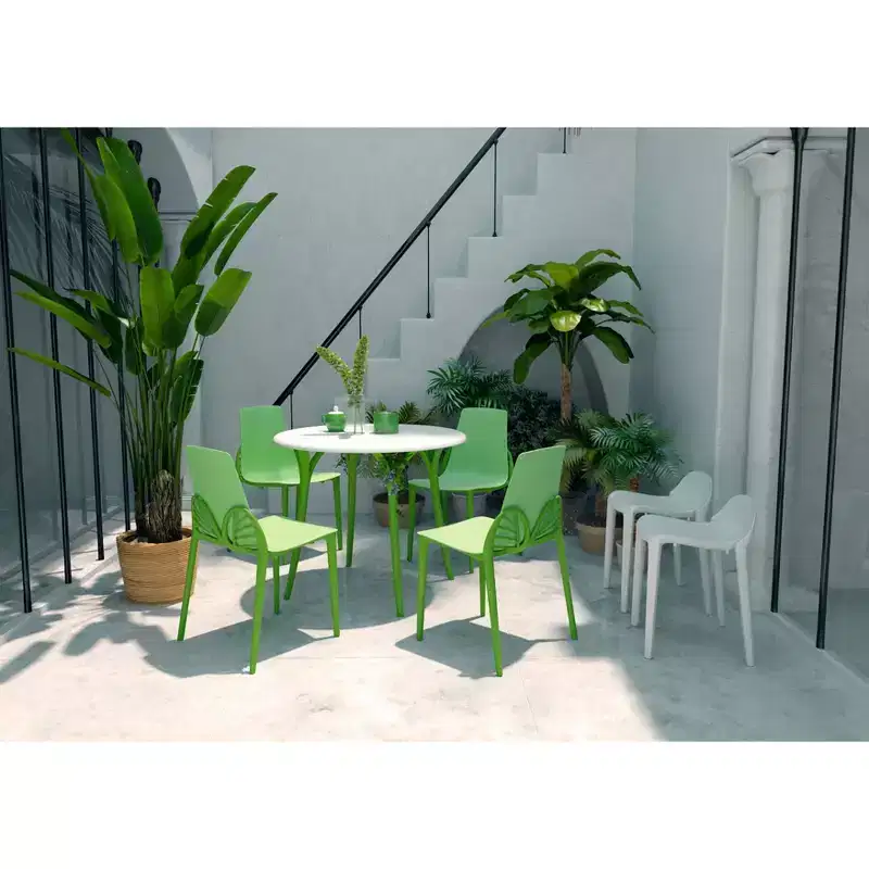 Chloe Round Garden Table - Green - Lagoon: Bistro, Weather-Resistant, Seats 4