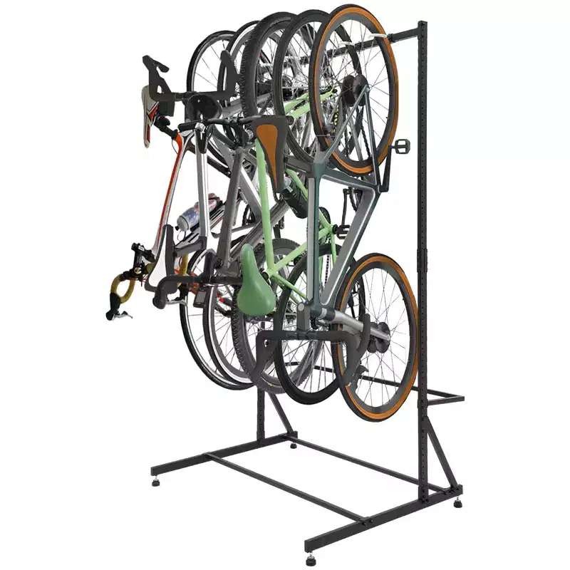 Freestanding 5-Bike Storage Rack with 300 Lbs Heavy Duty Capacity, Sturdy Organizer for Safe and Stable Bike Holding for Front Yards, Backyards
