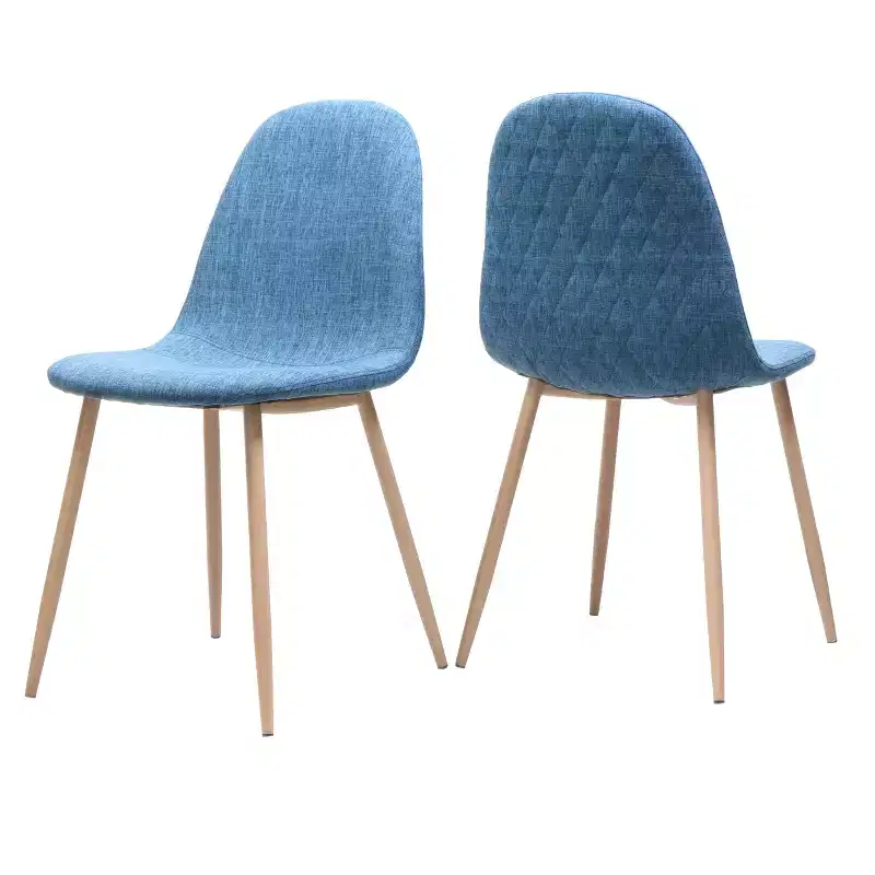 GDFStudio Amnesty Mid Century Upholstered Iron Frame Dining Chairs (Set of 2)