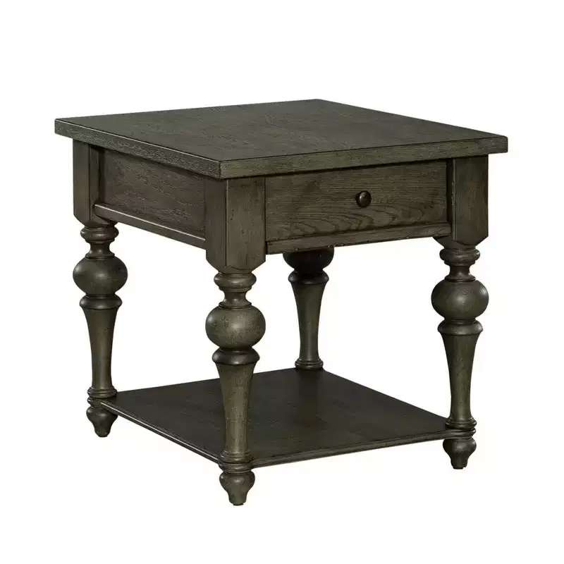 Liberty Furniture,Americana Farmhouse Drawer End Table in Dusty Taupe