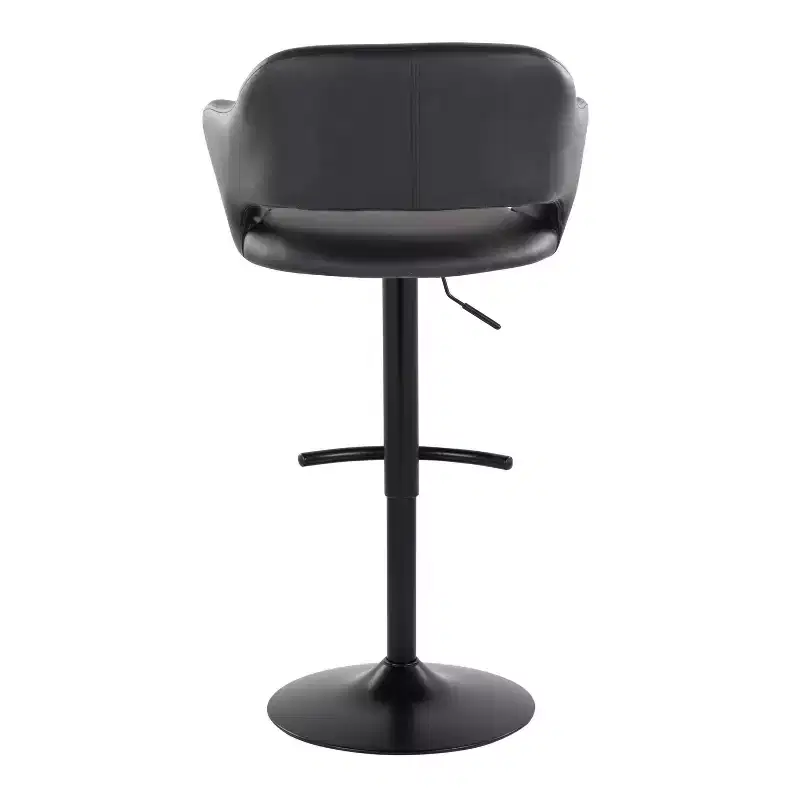 LumiSource Set of 2 Margarite Adjustable Barstools Black PU
