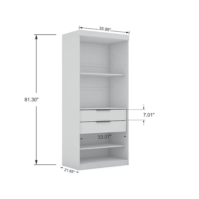 Mulberry 2 Sectional Modern Wardrobe Closet with 4 Drawers