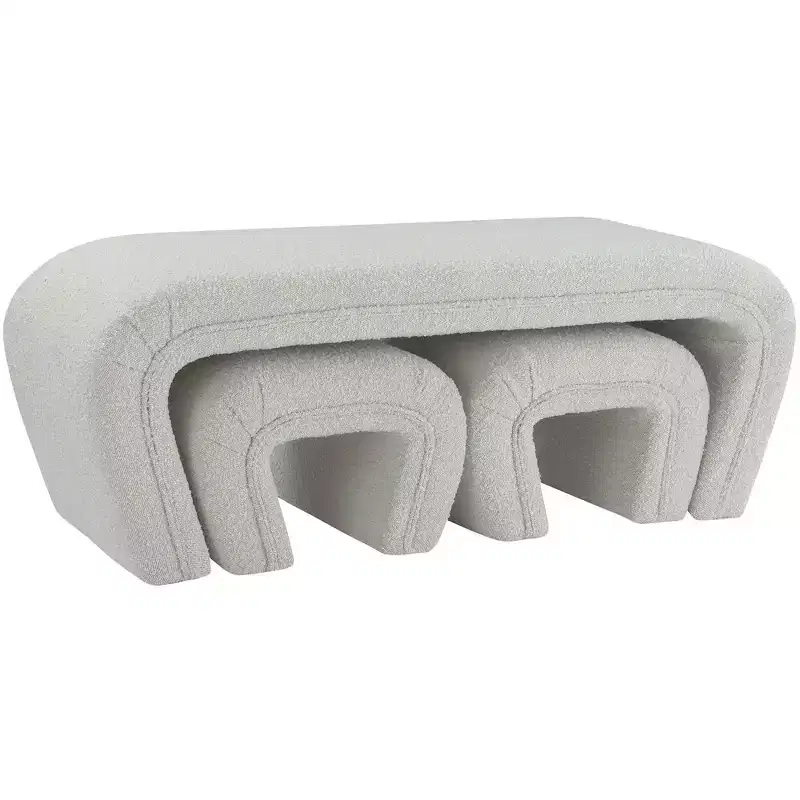 Meridian Furniture,Odelia Boucle Fabric Bench