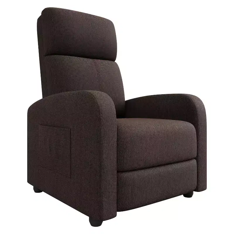 Garvee Lazy Recliner Single Sofa Seat, Adjustable from 90 to 150 ,Enhanced with Side Pocket, Wide Arms & Padded Seat