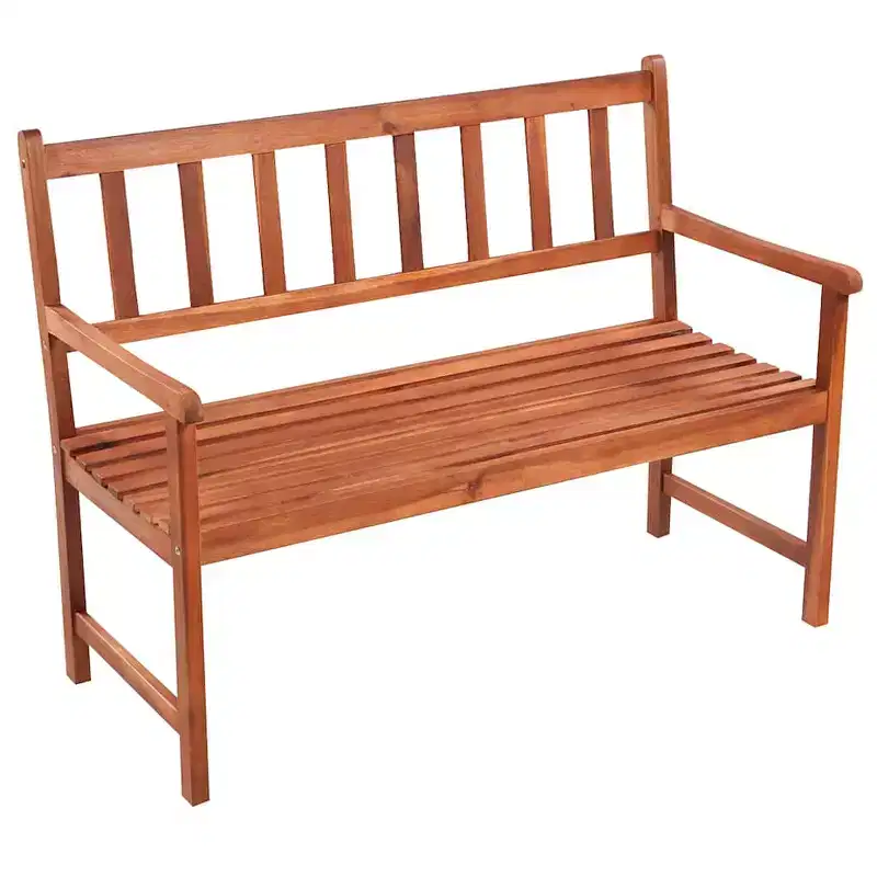 Garden Bench Brown, Grey Solid Acacia Wood, Polyester 47.2 in